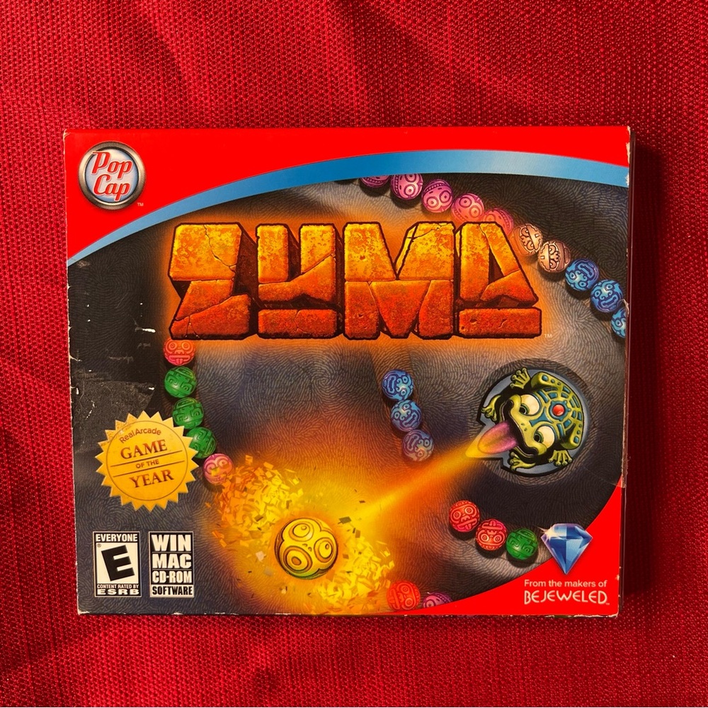 2003 Pop Games Zuma CD Rom Real Arcade Game of the Year From Bejeweled